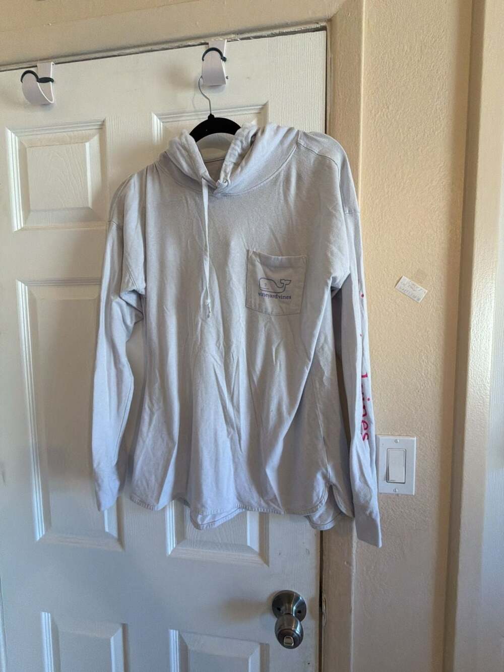Vineyard Vines Edgartown T-Shirt Hoodie Size M Light Blue Long Sleeve WHT1005A